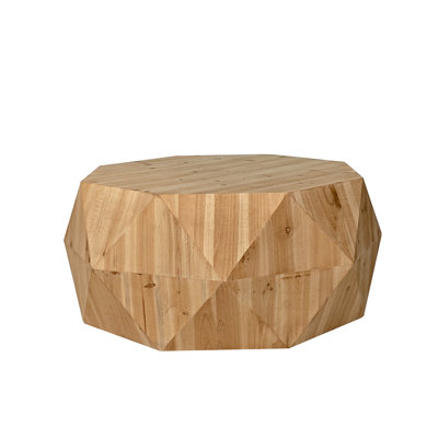 38.58"Three-Dimensional Embossed Pattern Design American Retro Style Coffee Table