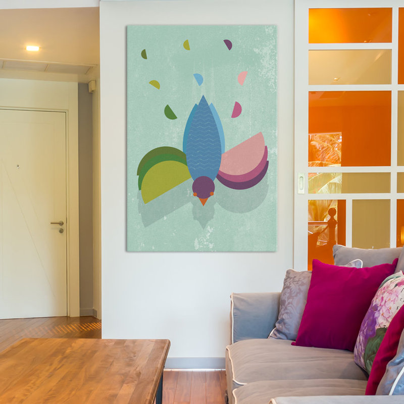 « oiseau », impression sur toile tendue, H 60 po x l 40po x P 1,5 po, Toile tendue