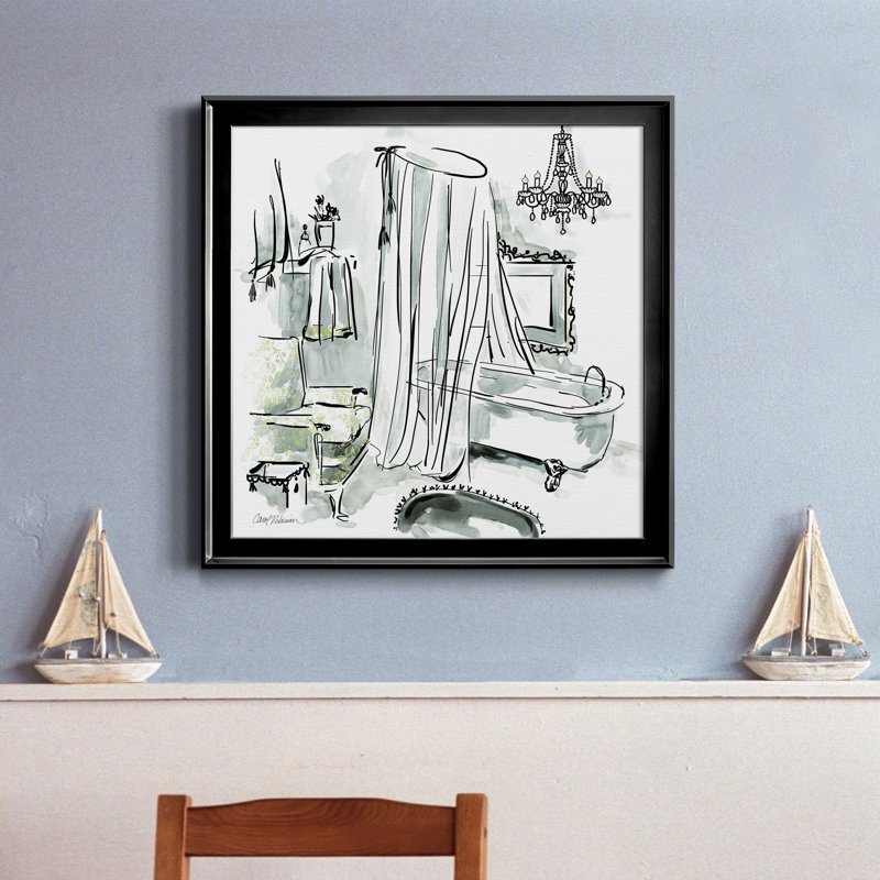 «Opulent Bath I», reproduction d'art sur toile, H 17,5 po x l 17,5 po x P 1,5 po, Toile encadrée noire