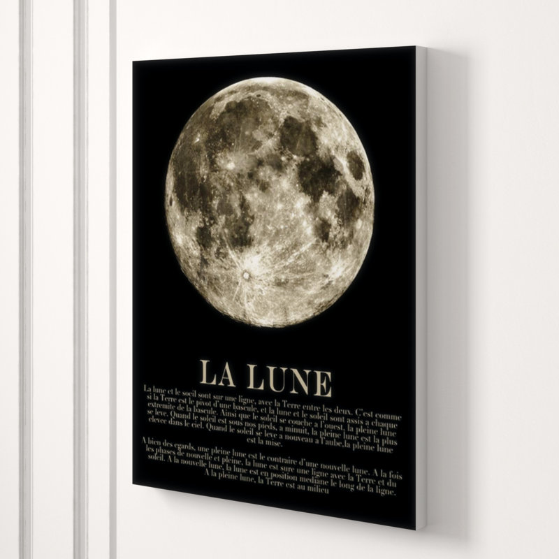 La Lune Print by Zoey Riley, Glass Coat, 32" H x 24" W x 1.5" D