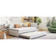 Lit de jour rembourré avec lit gigogne Canapé-lit simple sans sommier, tissu en lin (beige)-613402512-613402517
