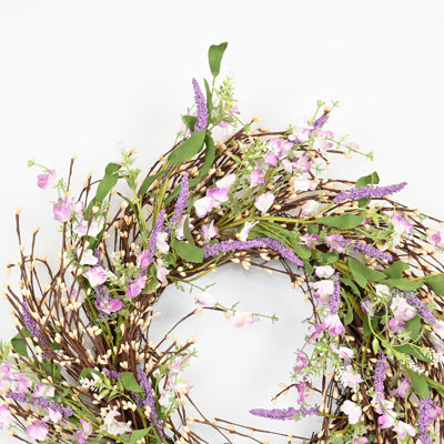 Couronne de porte artificielle 24 po de style champêtre