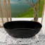 Baignoire de trempage autoportante moderne ovale en résine 64,98 po x 30 po-102835266