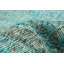 Tapis décoratif bleu en laine de conception unique 6 pi 4 po x 9 pi 8 po noué à la main