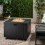 Foyer d'extérieur carré en fer 50 000, gris foncé, 33 po x 24 po, propane, aucun assemblage requis: l 33 po x H 24 po