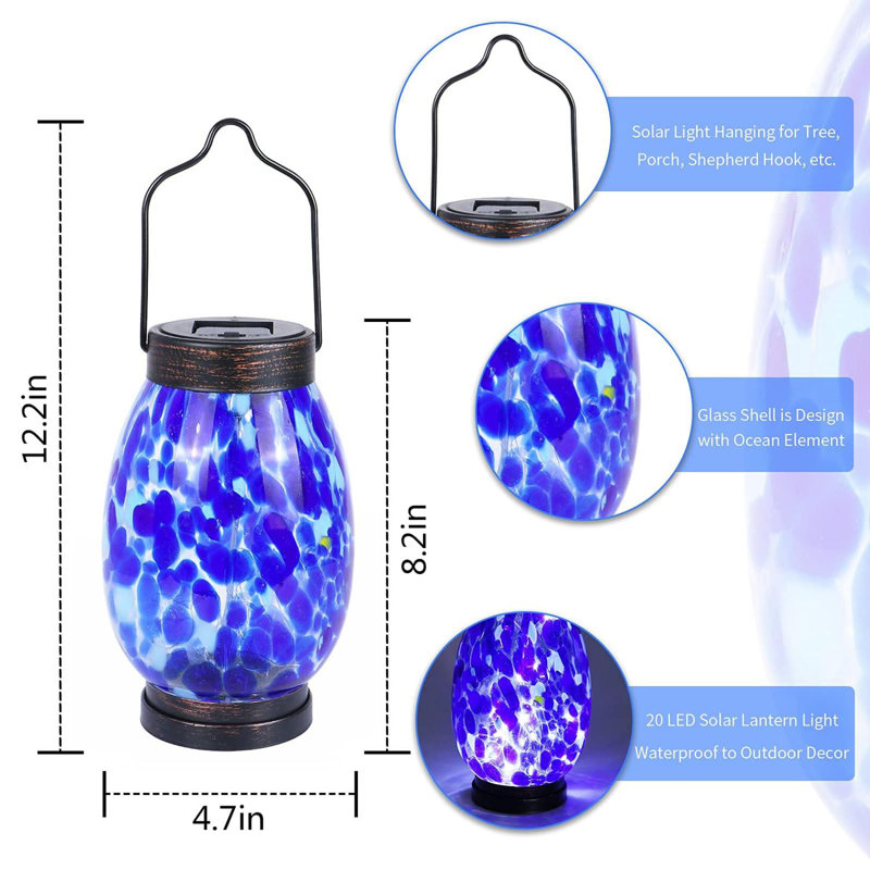 8.07'' Solar Powered Integrated LED Jar Lantern
