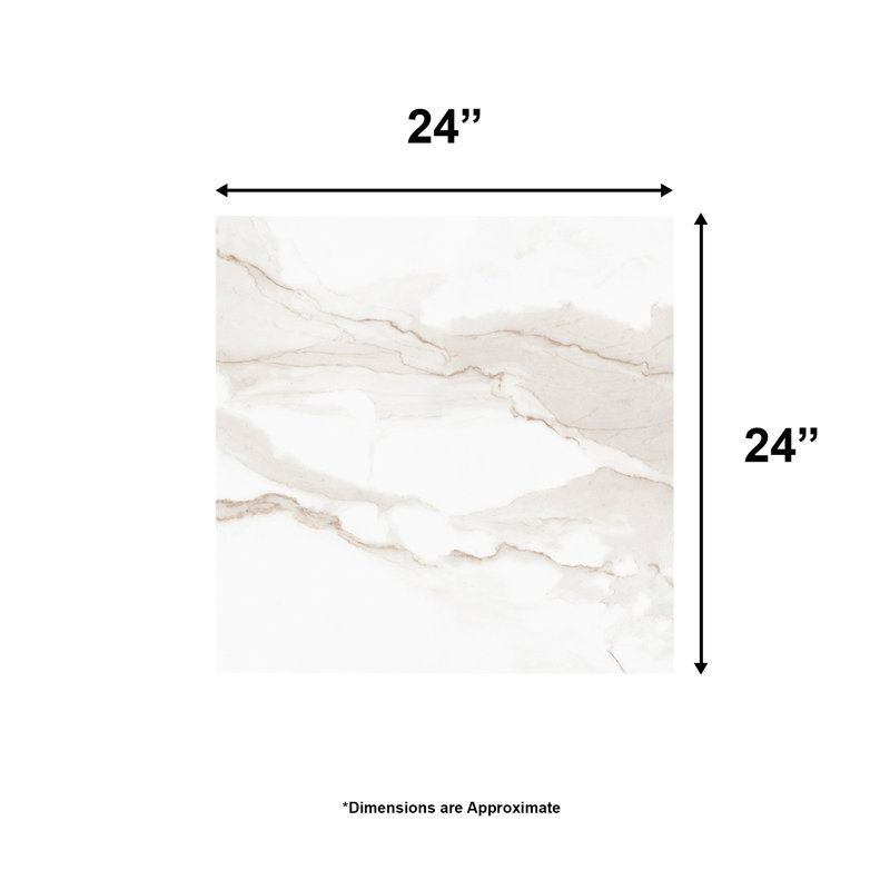 Roma 24 x 24" Matte Porcelain Calacatta Gold Look Tile