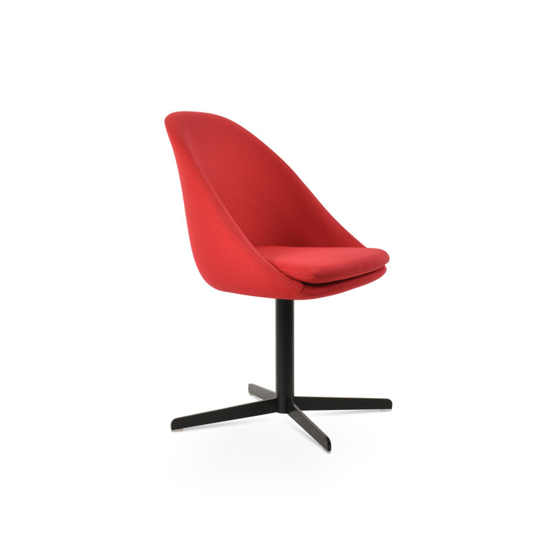 Chaise d'appoint pivotante 4 étoiles Avanos, Noir, Rouge d’époque