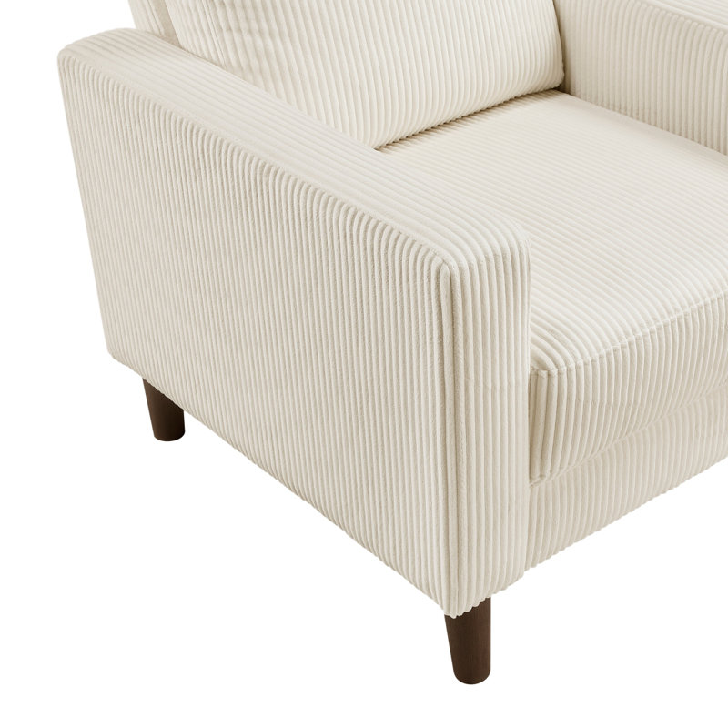 Chaise de salle à manger rembourrée en velours côtelé moderne et contemporain, Beige