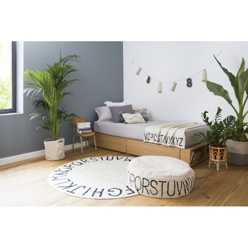 Plants Fabric Decorative Basket, Natural