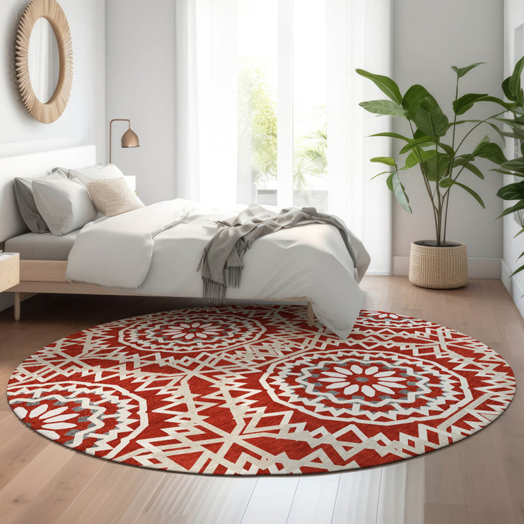 Premium Machine Washable Cerrito Red Rug