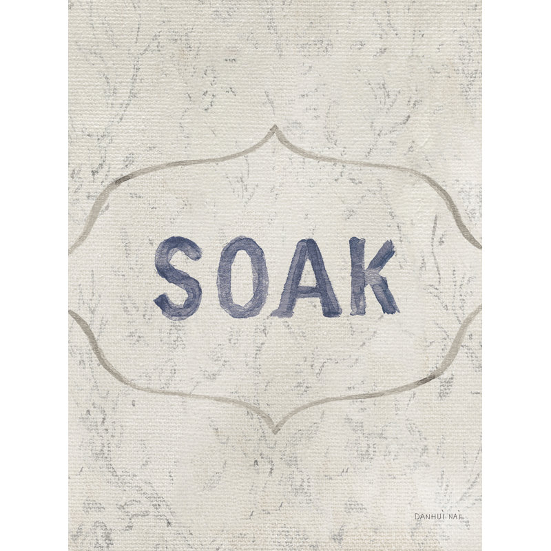 «Victorian Bath Words III» par Danhui Nai, Toile avec cadre érable, Non, H 16 po x l 12 po x P 1,25 po