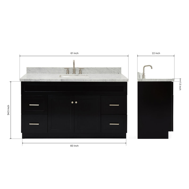 Ensemble de meuble-lavabo simple 61 po Hamlet, Noir