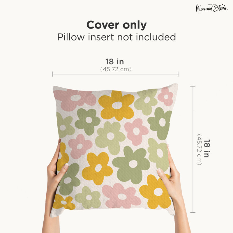 Housse de coussin floral en polyester