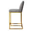 2 tabourets hauts pivotants à 360 °, gris et doré, design tendance, siège moelleux, matériau, pour bar, restaurant, comptoir de cuisine, bureau, facile à nettoyer et à installer, en mousse confortable et moderne