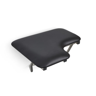 28" x 22.5" Black Padded Cushion Wall Mount Folding Right-Handed Transfer Bench Shower Seat, ADA Compliant