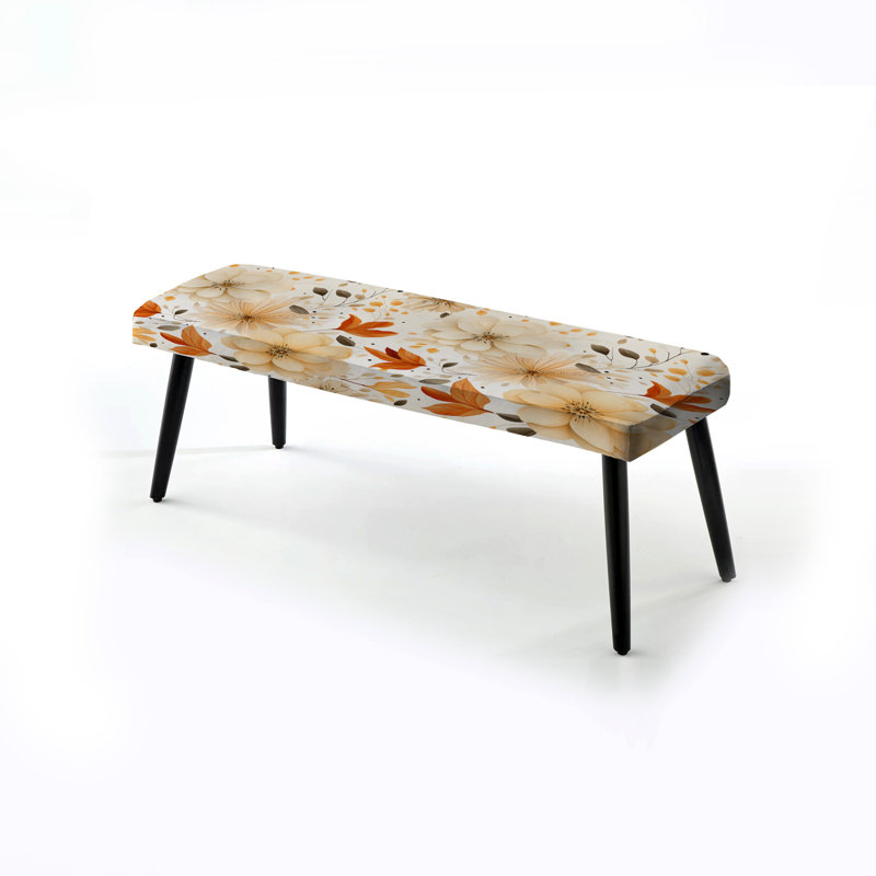 Motif bohème terreux motif bohème II - banc rembourré floral noir