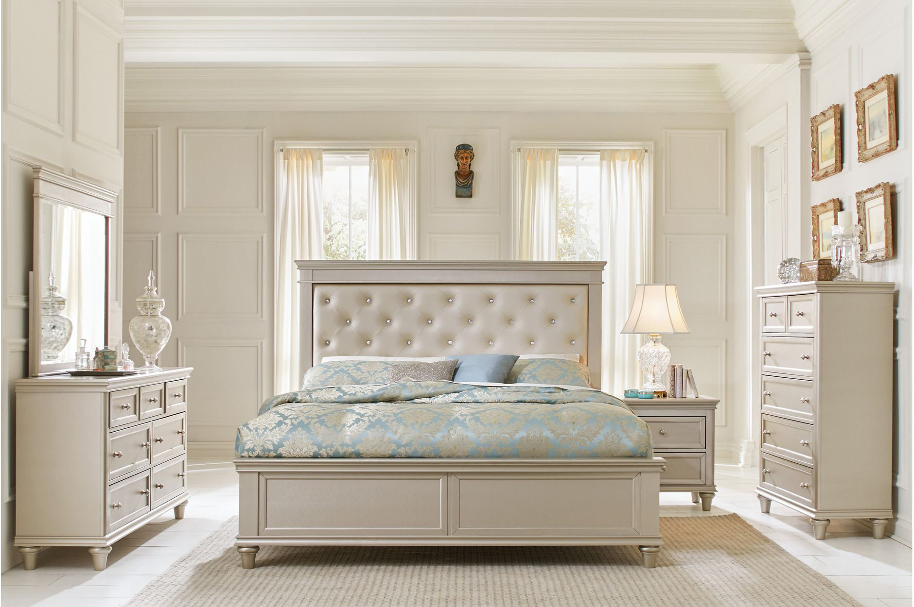 Darby Home Co 3-3_Meghann Faux Leather Upholstered Panel Bedroom Set ...