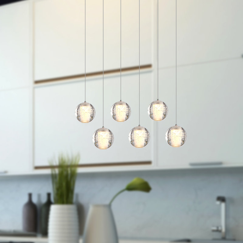 Veroniza 6 - Light Nickel LED Cluster Pendant