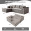 Canapé modulaire à compression avec méridienne confortable, canapé en forme de L sans siège avec assise profonde, canapé-lit modulaire minimaliste pour salon, salon, appartement, velours côtelé-333810342