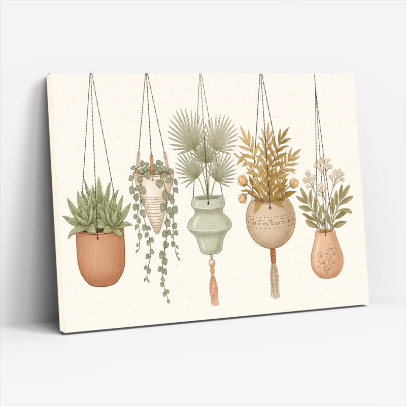 Ensemble de 1 tableau sur toile représentant des plantes suspendues, H 16 po x l 24 po, Wrapped Canvas