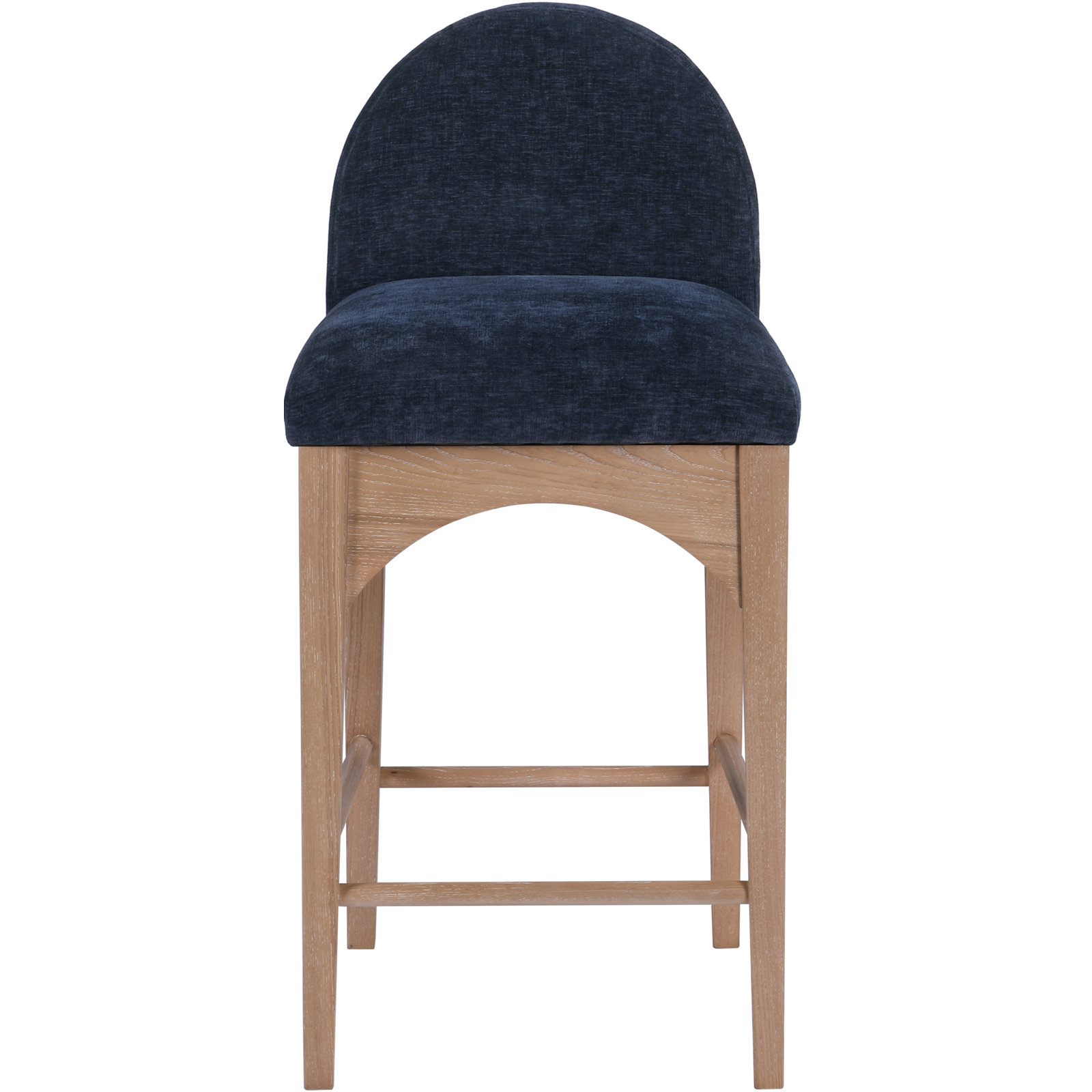 Waldorf 27" Bar Stool, Natural, Navy Chenille