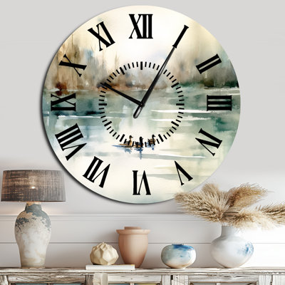 Horloge murale Ducks In Pond I