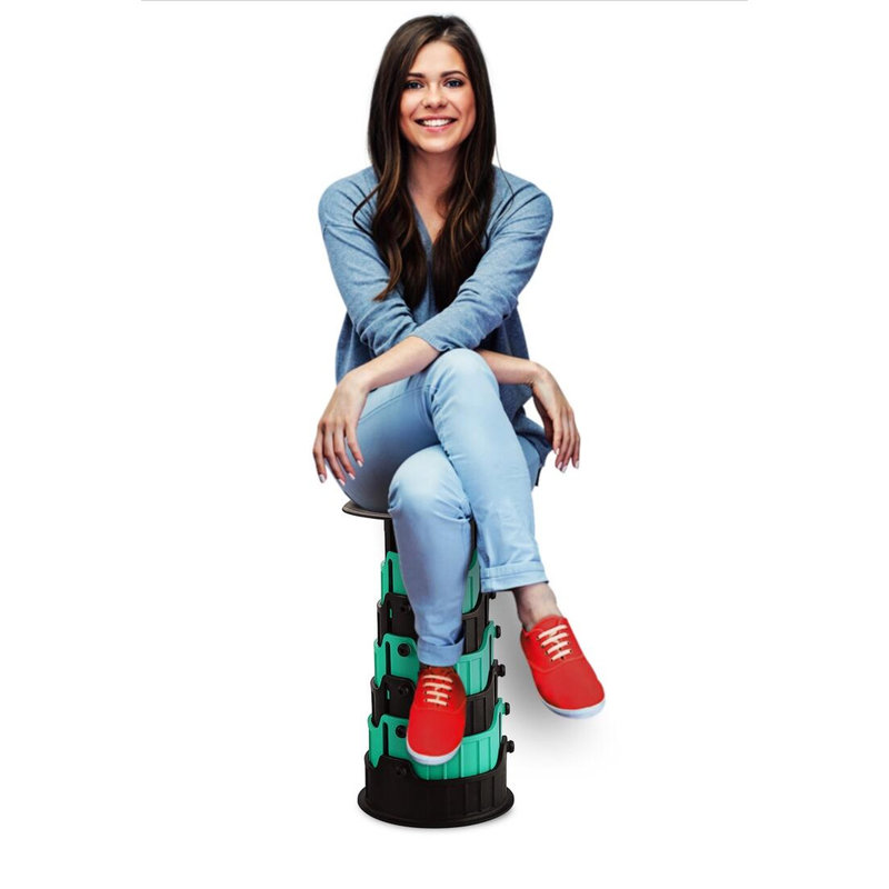 Boivin Plastic Accent Stool, Blue Green/Black