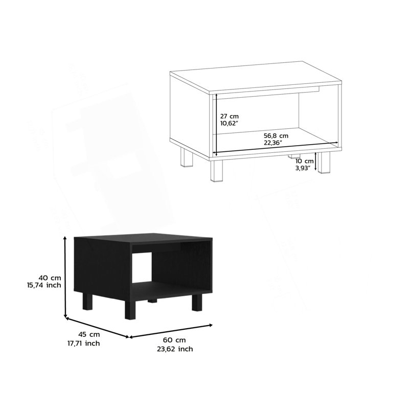 Landon Black 2-Piece Living Room Set