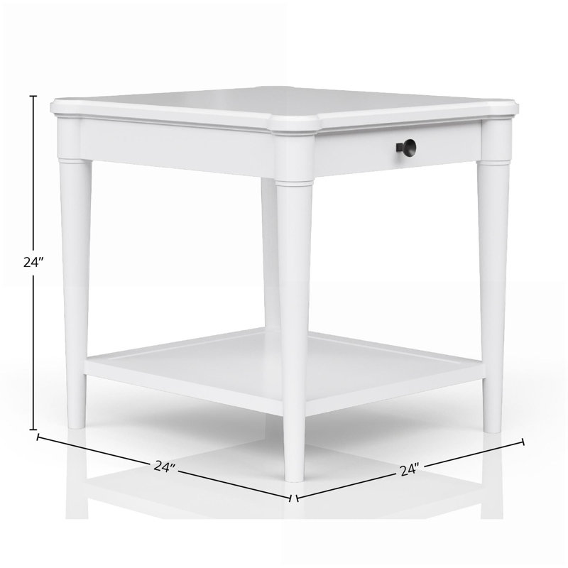 Table basse blanche transitionnelle décontractée avec tiroir de rangement Tablette, peu encombrante pour le salon