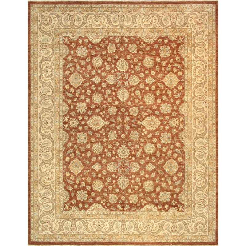 Tapis brun clair / ivoire noué à la main Sultanabad