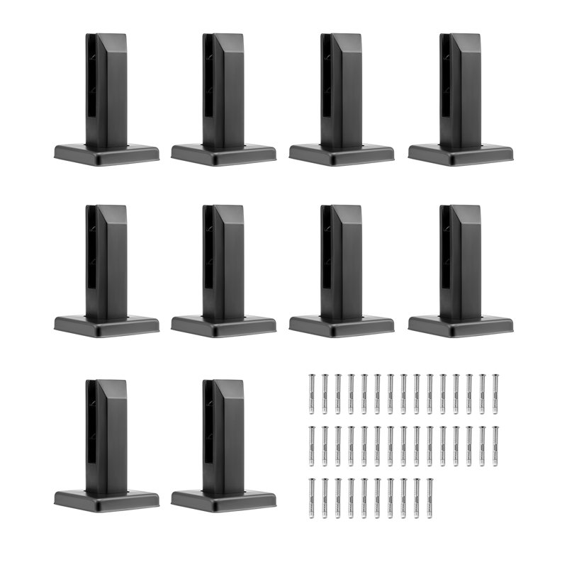 VEVOR Glass Clamp 10 PCS Square Railing Bracket for 0.31 "-0.47 " Glass