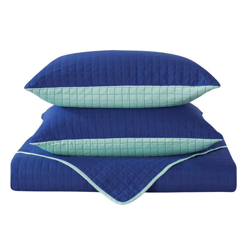 Ensemble de courtepointe 3 pièces, matelassé réversible avec 2 taies décoratives, couvre-lit en microfibre ultra doux pour toutes les saisons