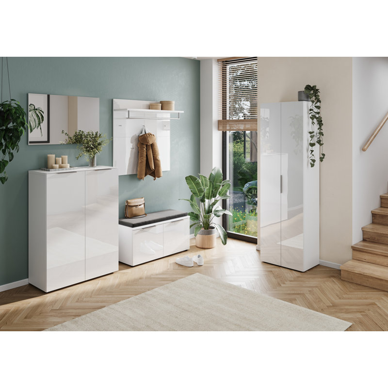 Genova Shoe Storage Cabinet, White