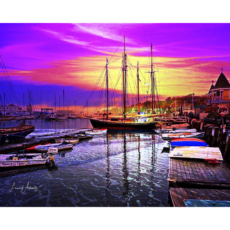 Magic Harbor Print by Leonard Askowitz