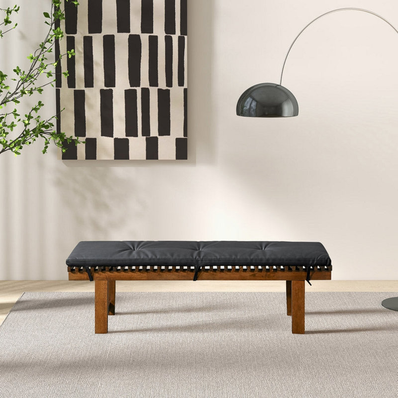 Banc Lucia en cuir synthétique noir