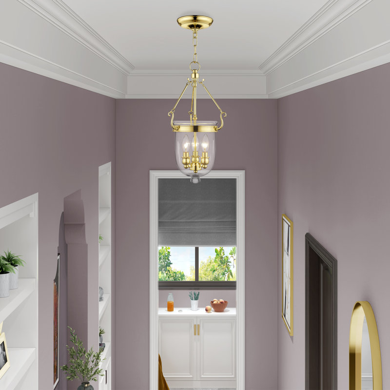 Luminaire suspendu simple urne Husman, H 20 po x l 10 po x P 10 po, Laiton poli