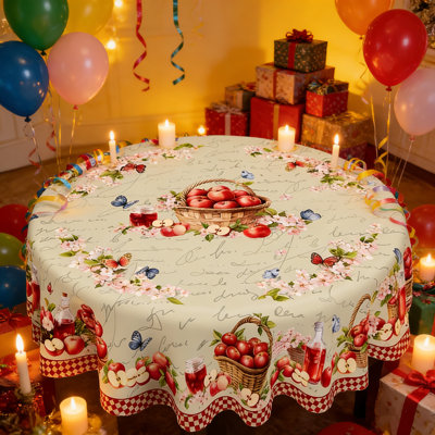 Nappe ronde lavable à motif pomme Apple