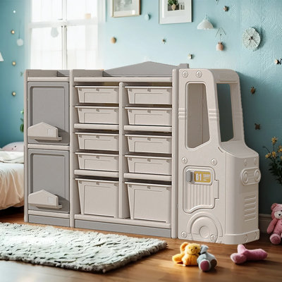 Boîte de rangement de jouets en forme de train, organisateur de meubles de rangement pour salle de jeux pour enfants