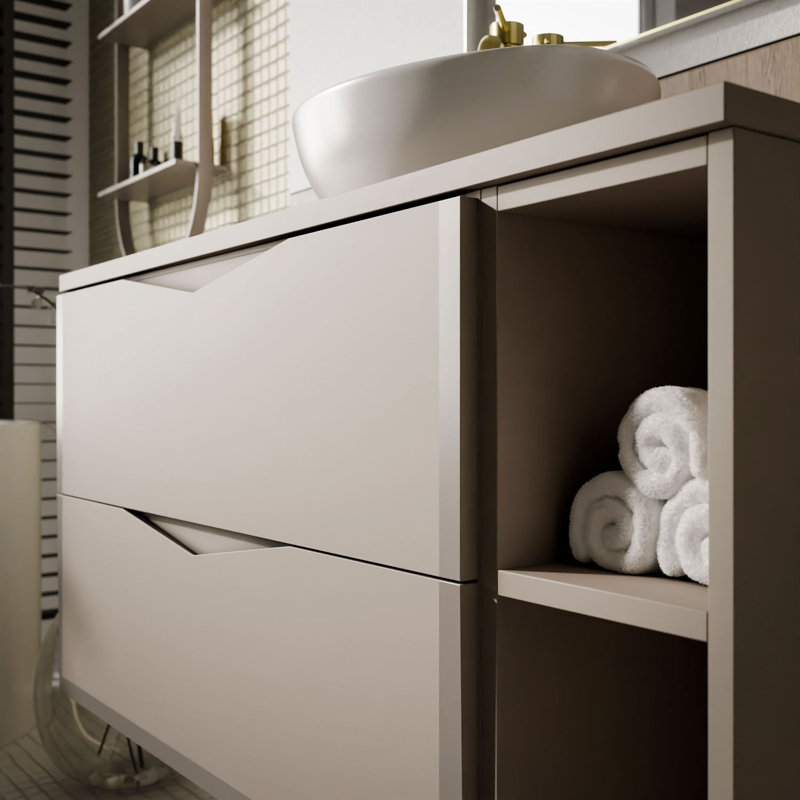 80mm Single Bathroom Vanity with Ceramic Basin