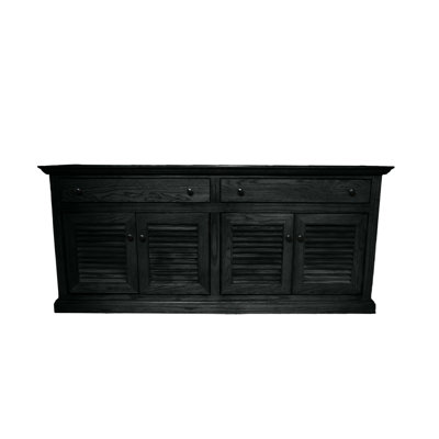 Buffet traditionnel en bois massif de 80 po avec portes à volets