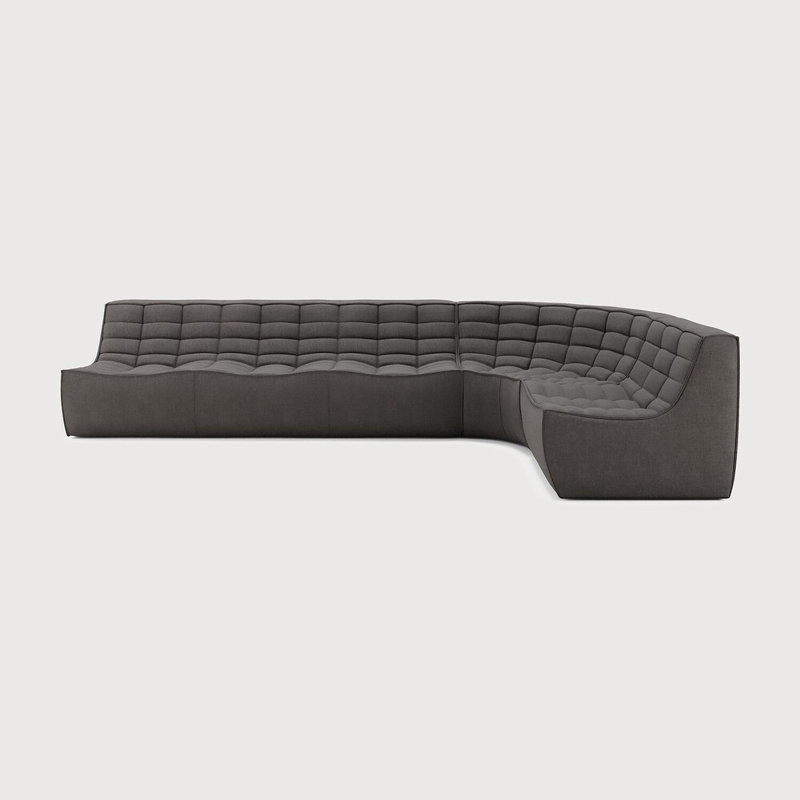 N701 Modular Sofa Set - Combo Left - 1 Seater + 3 Seater + 90° Round Corner, Old Saddle Genuine Leather