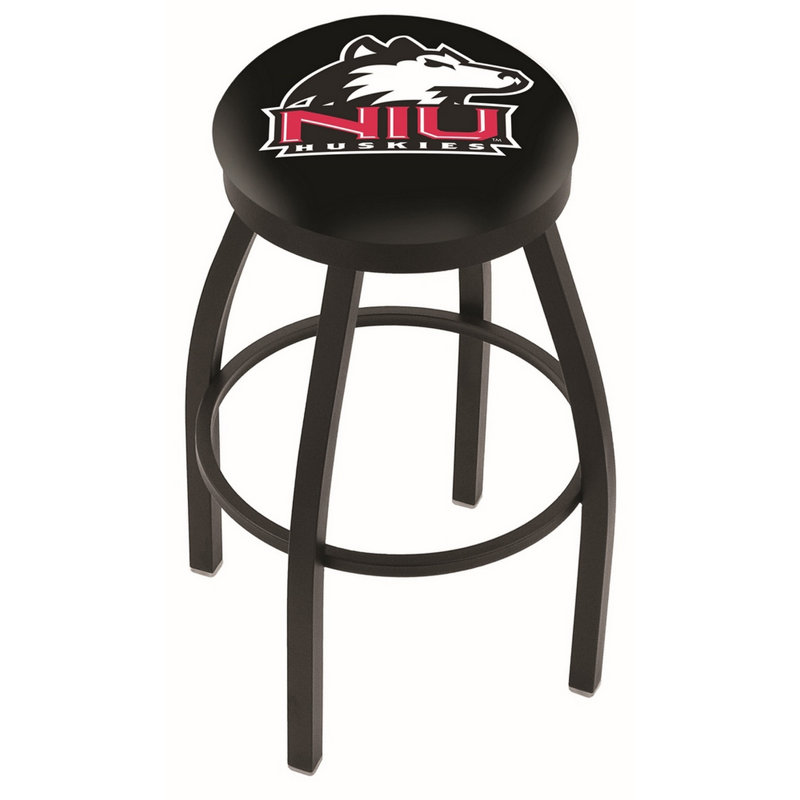 NCAA Swivel 25" Counter Stool, Black Wrinkle, University of Northern Illinois