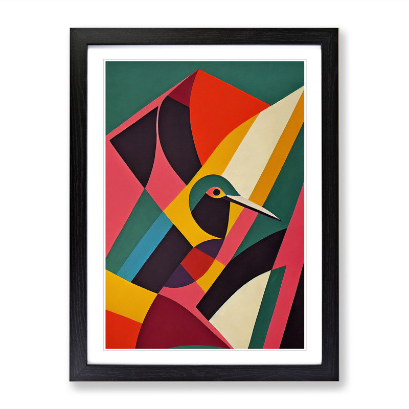 Westendorf Hummingbird Abstract Vol.1 - Picture Frame Print, 64cm H x 46cm W x 2cm D, Grey
