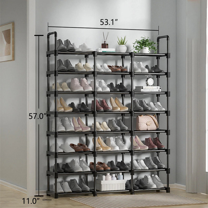 Rangement à 8 niveaux avec étagère à chaussures