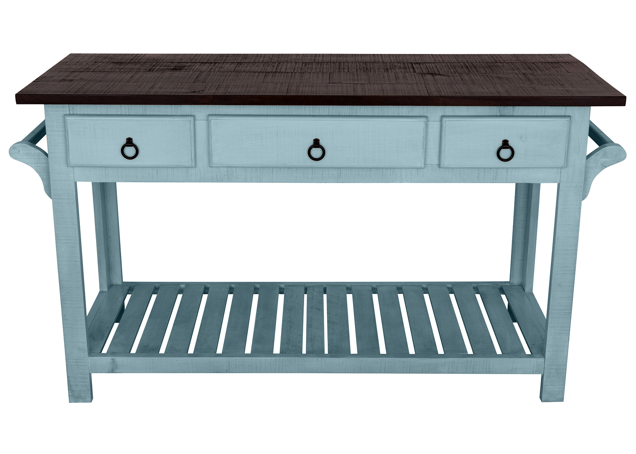 Red Barrel Studio® Sirenna Kitchen Island with Solid Wood Top | Wayfair