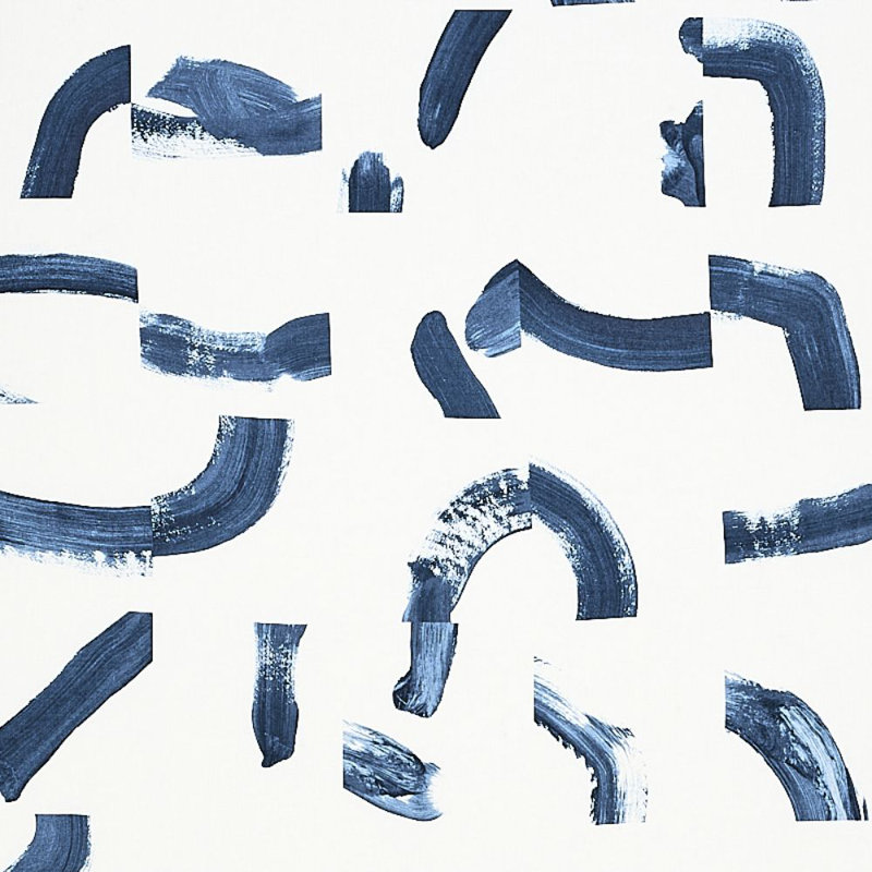 Schumacher x Caroline Z Hurley Sepiessa Fabric, Navy 