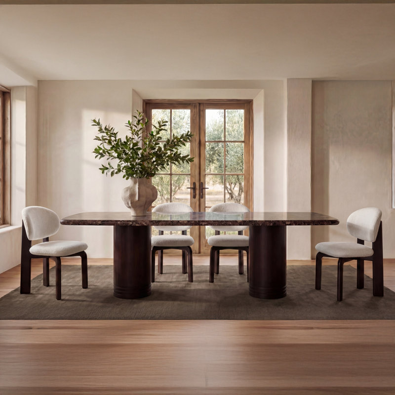 Sami Dining Chair Brown Set Of Two, White