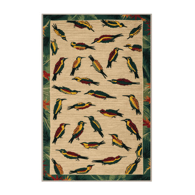  Washable Hawaiian Honeycreepers Hawaiian Area Rug