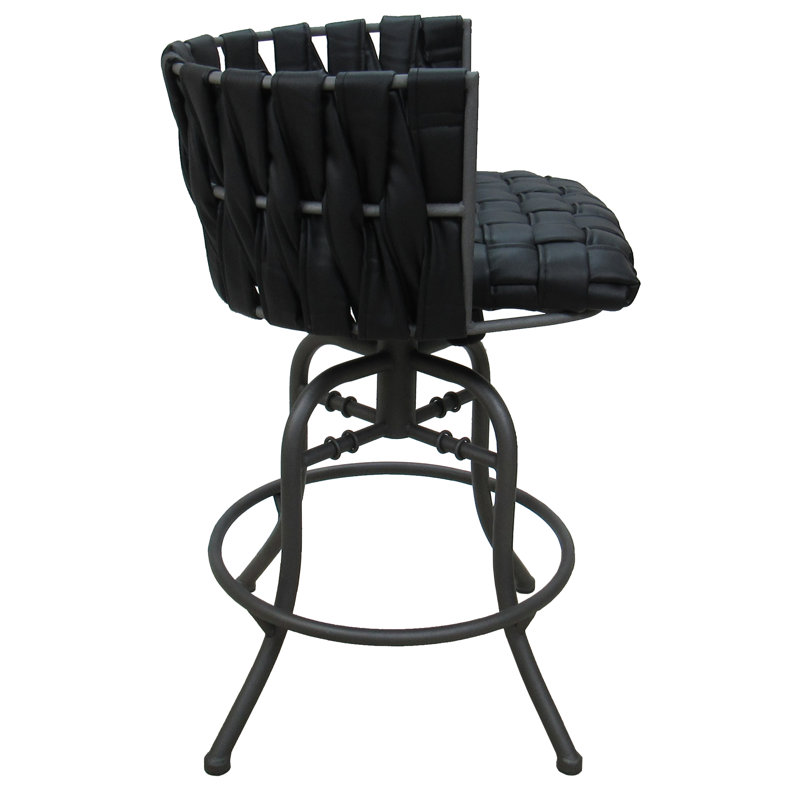 Tabouret de bar Hyypio , Tabouret de comptoir (siège d'une hauteur de 26 p, Noir, Gris